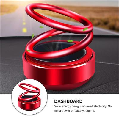 Solar Energy Car Aromatherapy Air Freshener Double Ring Rotary Dashboard Decoration Ornament Environmental Auto Diffuser