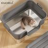 XL Geschlossene Katzentoilette mit Edelstahlboden Spritzschutz & Geruchskontrolle Privatsphäre Haus für Große Katzen Leicht zu Reinigen Abnehmbar