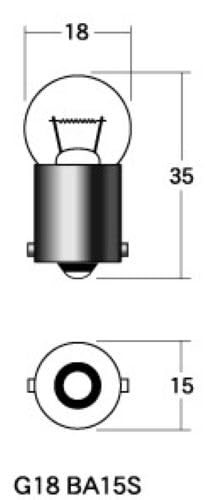 M&H Matsushima Light Bulb 12V10W Clear G18 BA15S 2 Pieces