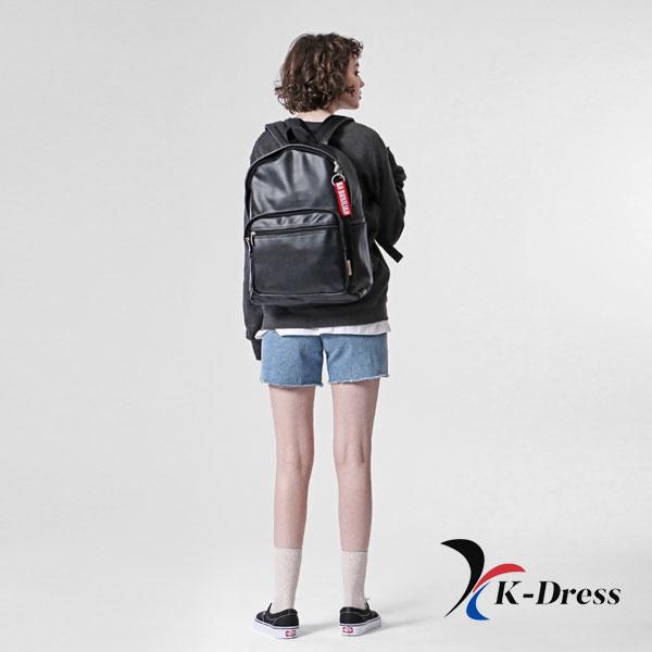 BuBilian Leather BLACK Daily Unisex Travel Backpack for Students, Laptop Bag for Professionals