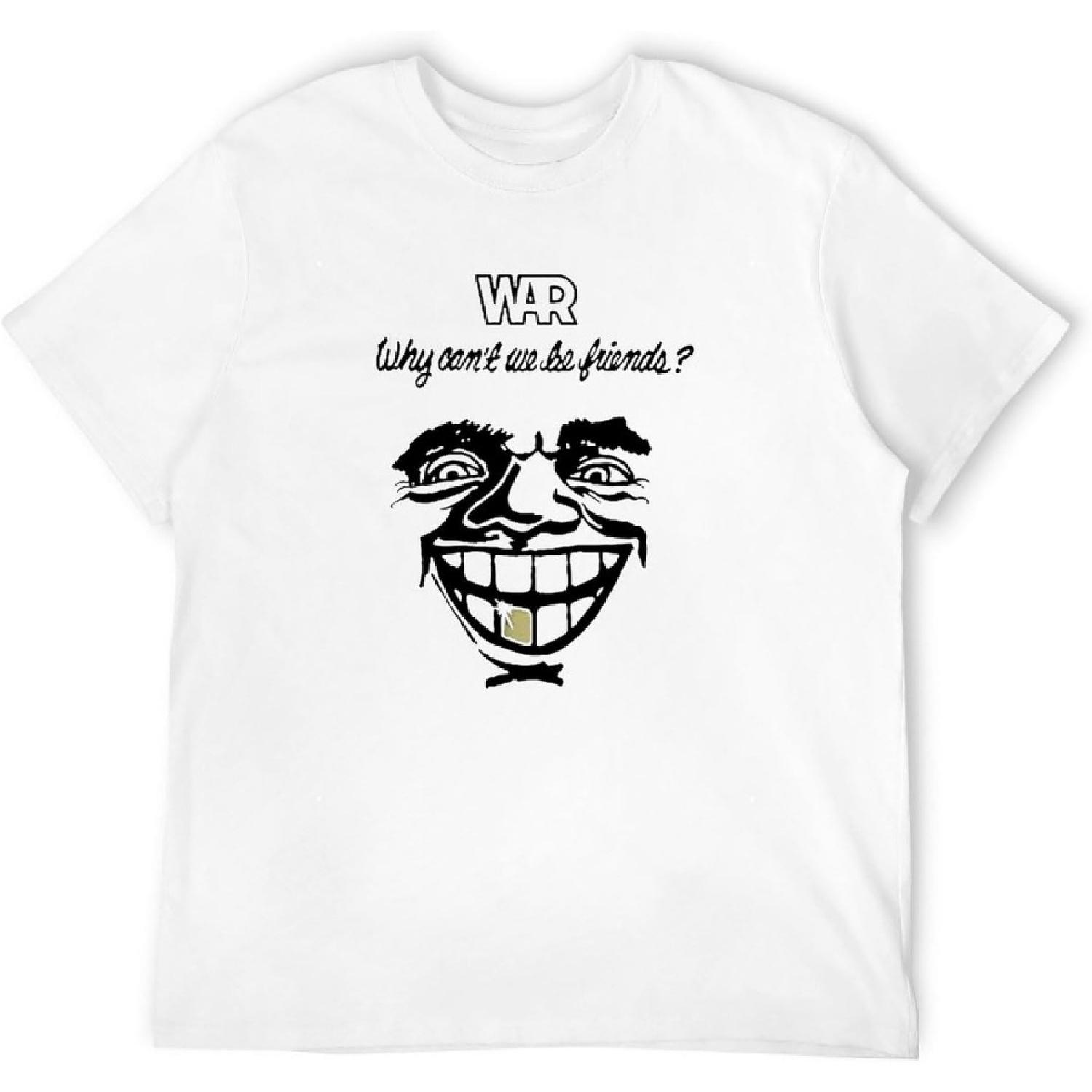 XINYIFENG Футболка с принтом War T Shirt Funk Band Why Can t We Be Friends_ Lowrider All Day Music T-Shirt Белый S