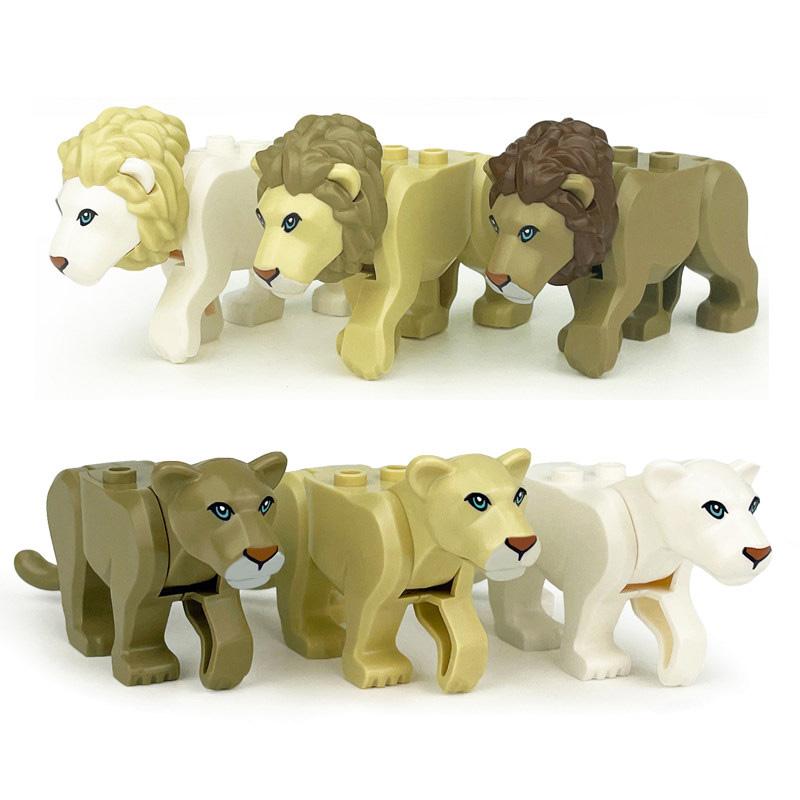 MOC Zwierzęta Zoo Klocki Słonie Tygrysy Słonie Małpy Łosie Niedźwiedzie Owce Wielbłąd Koń Krokodyl Lampart Mini Klocki DIY T11