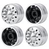 TRZX 2-Piece Metal Front Wheel Hub Rim Upgrade Parts for 1/14 Scale Tamiya Tractor Trailer RC Car (2 Pieces)