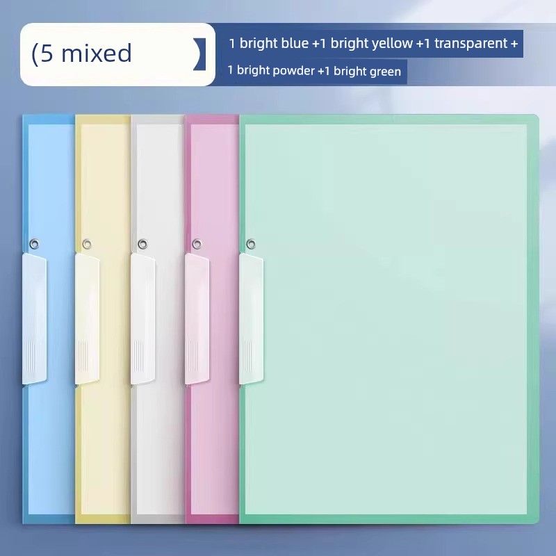 Rotate Side-Open Button Pp Paper Folder 5 Pieces [Mixed Colors]