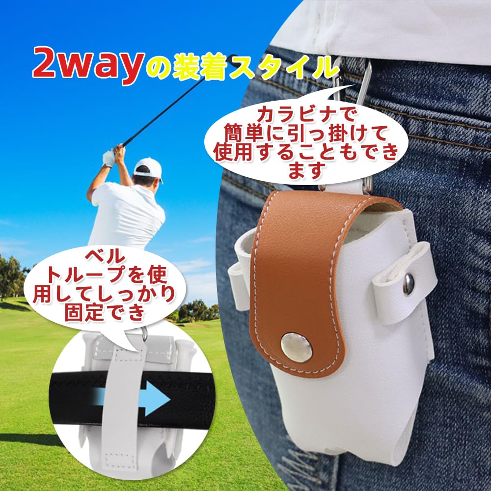 Renjzle Golf Ball Case, Ball Pouch, Lightweight, Magnetic Closure, Belt