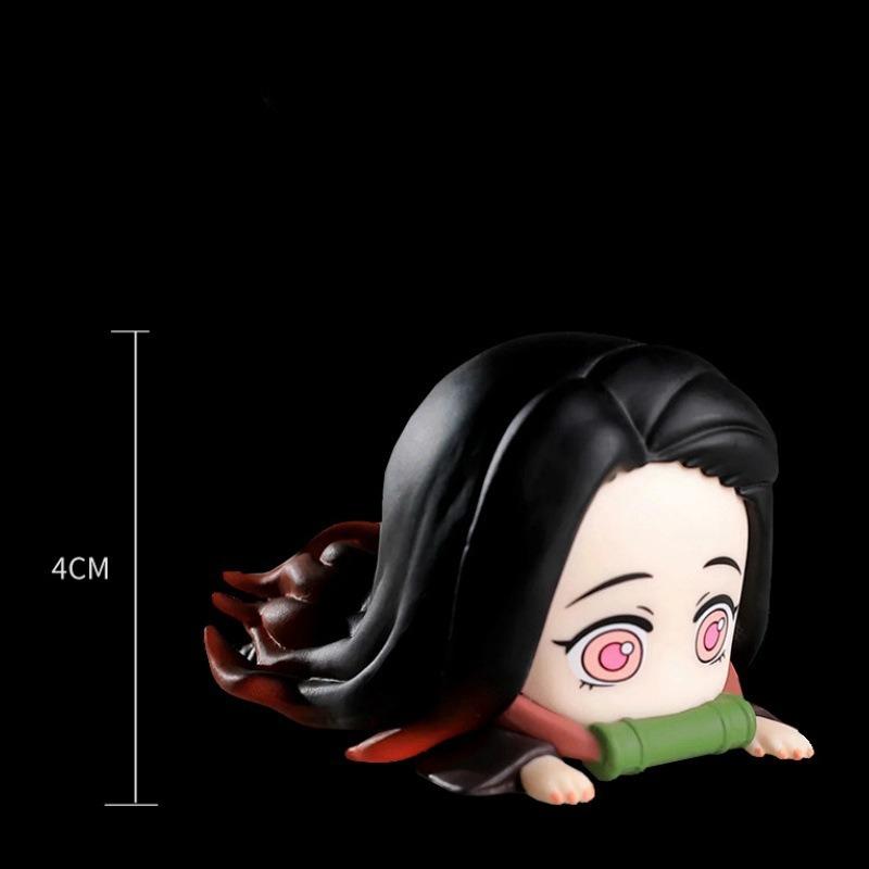Demon Slayer Kamado Nezuko Action Figures Car Ornament Anime Model Figures Prone Position Desktop Computer Case Decorative Gift