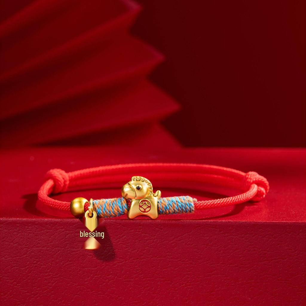 2026 Zodiac Year of the Horse Red Bracelet: Handmade Ben Ming Nian Woven Rope for Good Fortune