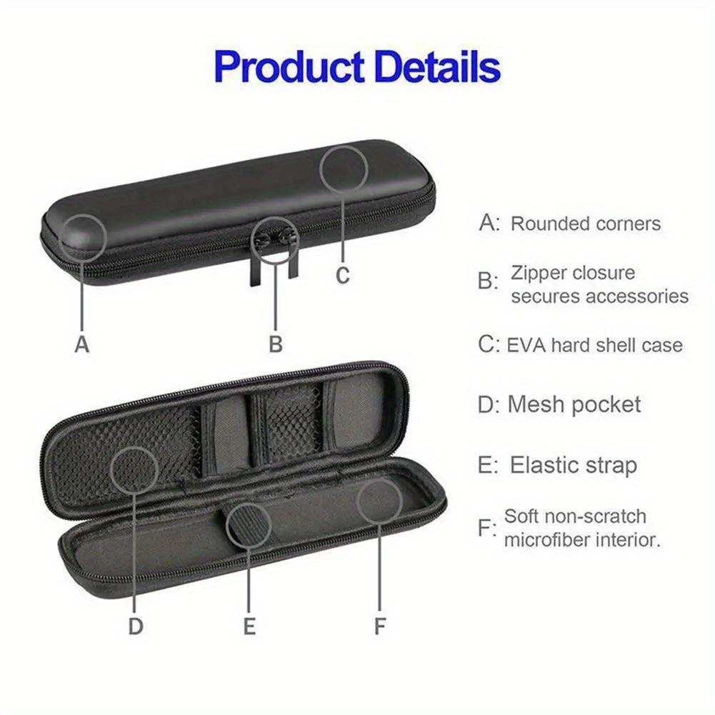 Black Hard Shell Pen Box Minimalist Style Pencil Case Earphone Mesh Storage Case Makeup Brush Organizer Pencil Zipper Case School Supplies