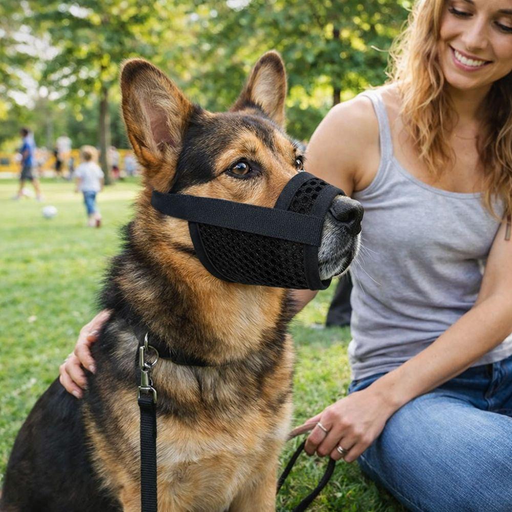 Practical Anti Bite Dog Mesh Muzzle Prevent Barking Soft Dog Mouth Guard Adjustable Breathable Puppy Grooming Sessions