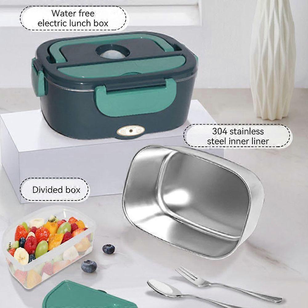 Efficient Heated Lunch Box Set, Heated Lunch Boxes with 304 Stainless Steel Inner, 1.5L Heatable Lunch Box for Car/Truck/Office /Travel