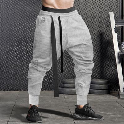 Spring Fall Men Harem Pants Loose Drawstring Elastic Waist Pockets Ankle-banded Solid