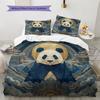 Moon Panda Pattern Bedding Quilt Set  Home Decoration  Gift (1 * duvet cover + 2 * pillowcase  without core)