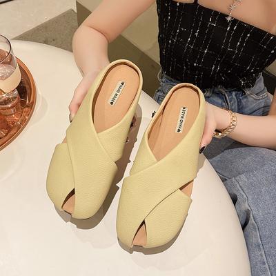 Baotou Half Slippers Women's Summer Wear Exquisite 2025 New French Half-drag Sandals with Skirts Versatile Cool Slippers