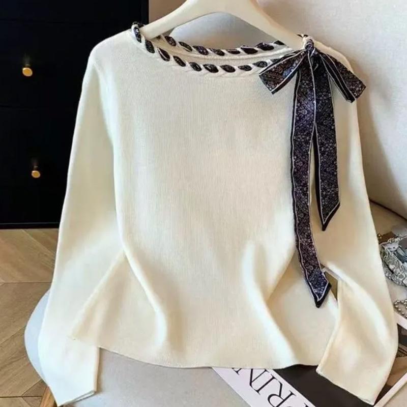 Sweater for Women Autumn Winter Thickened Pullover Warm Stretchy Long Sleeve Kinnted Round-veck Jumper Tops