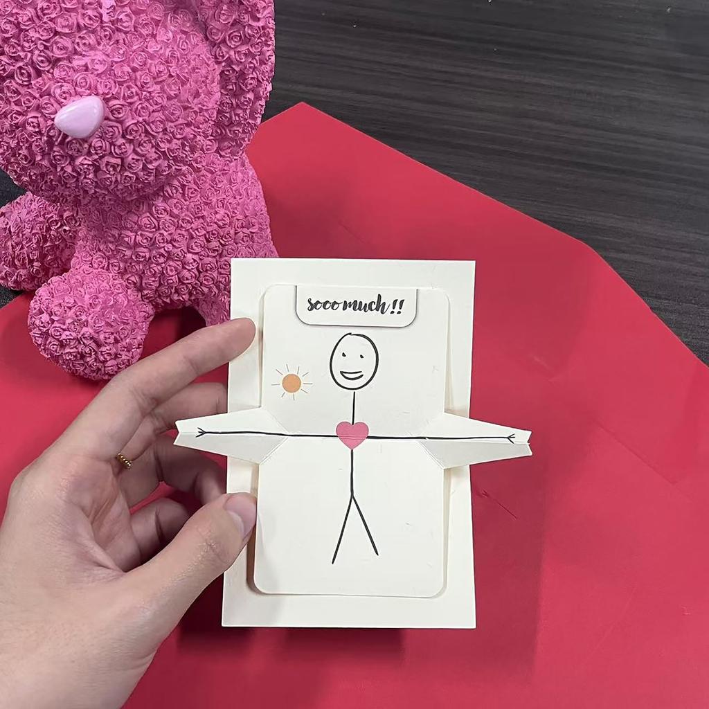 Kreativní přání s objetím, Překvapivý dárek pro partnera, K Valentýnu, Narozeninám a Výročí