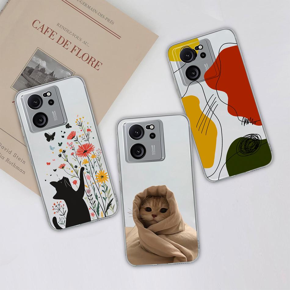 Clear Case For Xiaomi 13T Pro Soft TPU Silicone Cute Cartoon Back Cover For Xiaomi 13 T 13TPro Anti Drop Lightweight Phone Cases