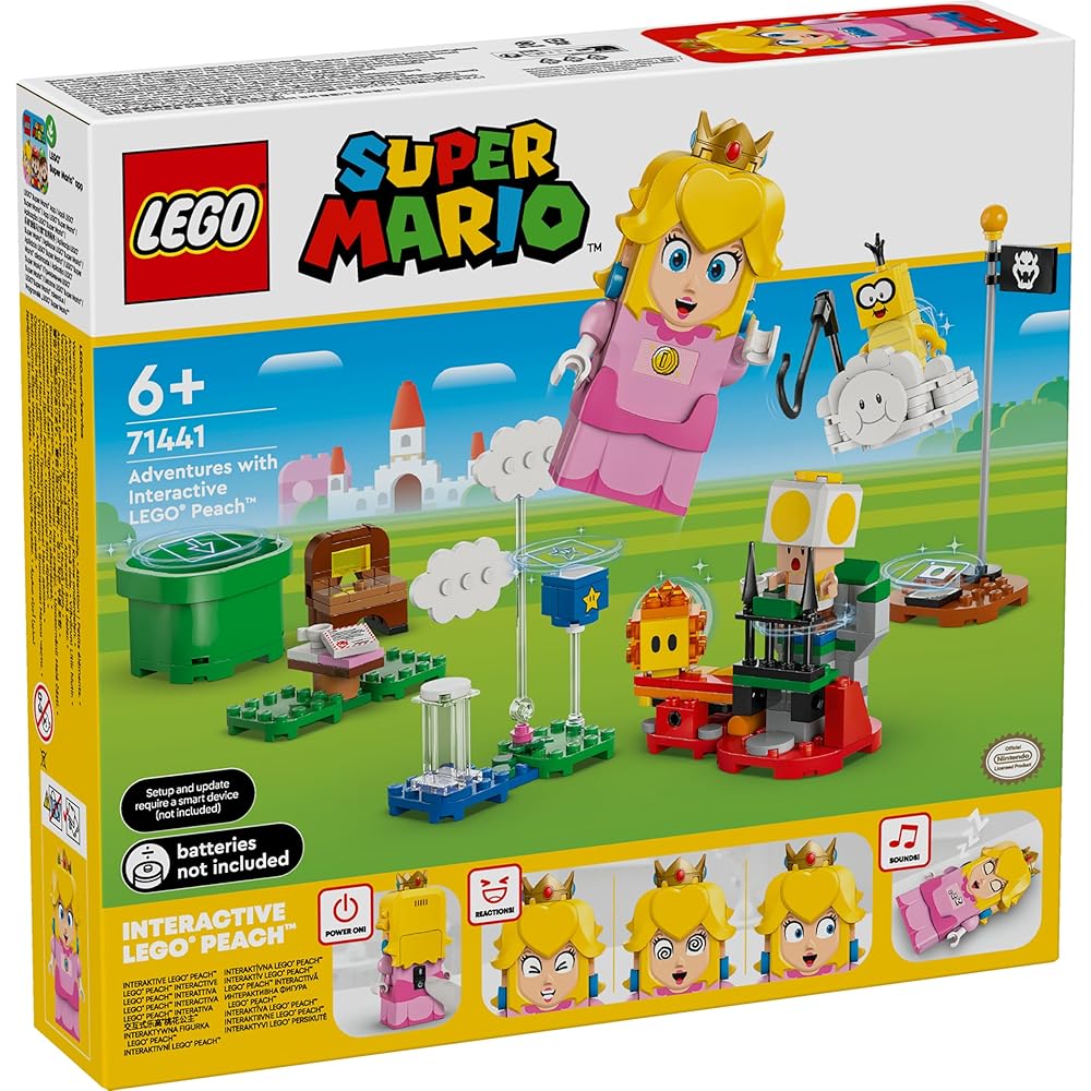 LEGO Super Mario Peach's Adventure Building Toy Set for Kids Ages 6-9, Educational Blocks, Fun Gift
