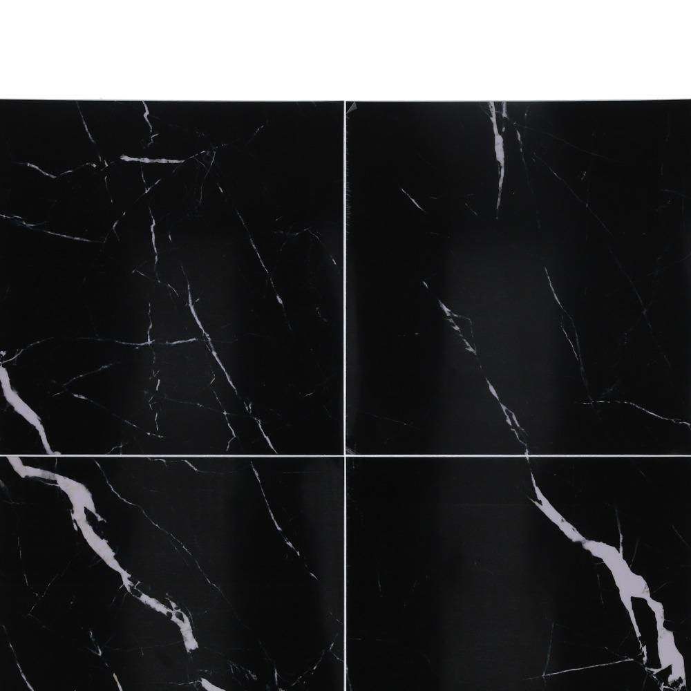 4Pcs Black (Dark Coffee) Self Adhesive Floor Decals Marble Tile Stickers for Stairs