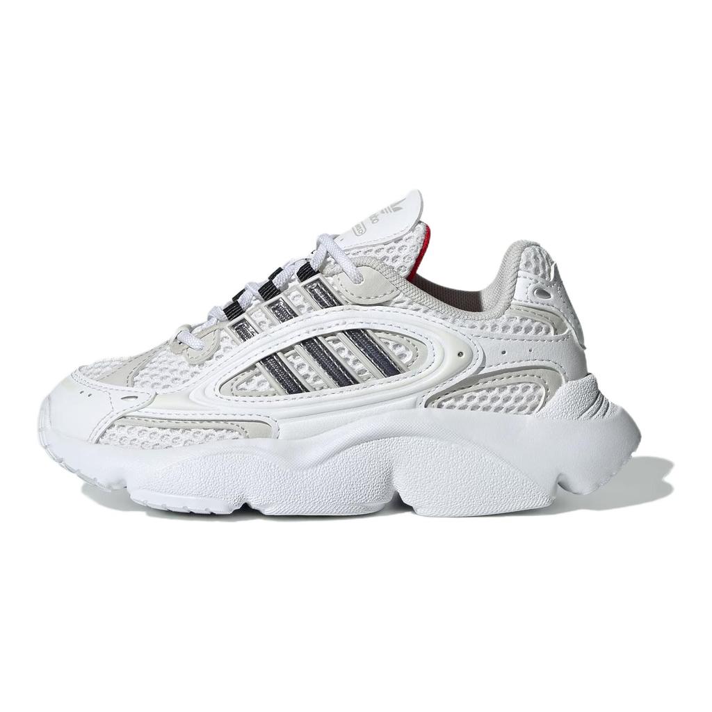 Adidas Originals Ozmillen Comfortable Versatile Daily Slip-Resistant Durable Low-Top Casual Shoes Kids Sneaker Gray White IG4276