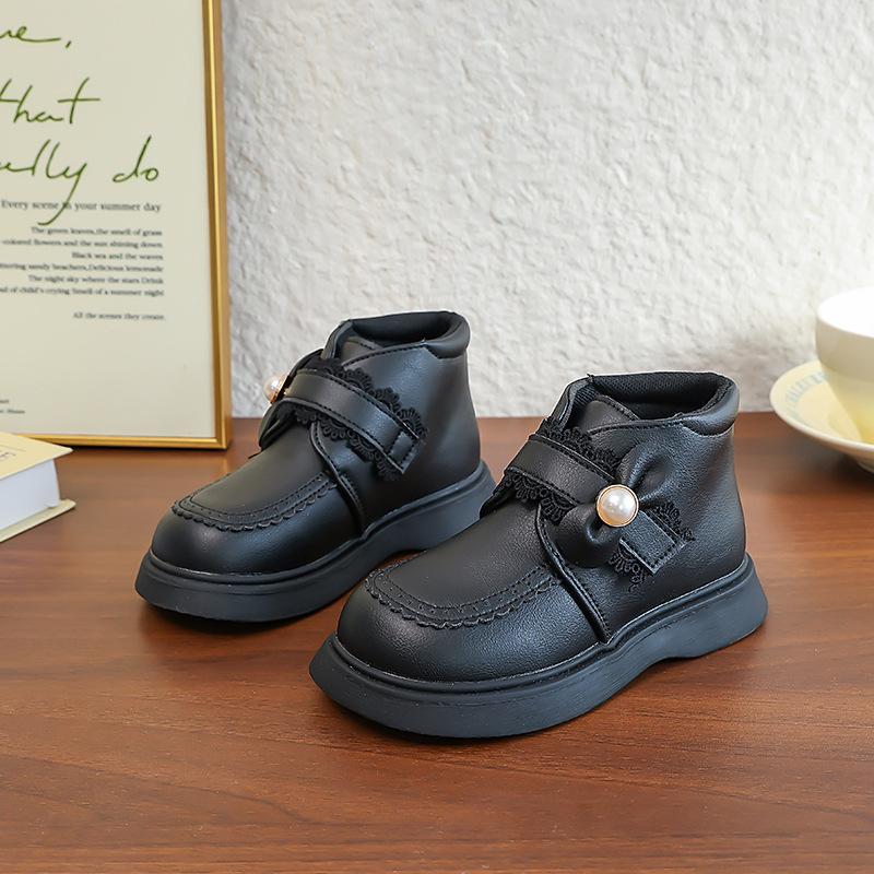 Girls' children's short boots 2025 princess autumn and winter new fashion girl baby soft sole single boots versatile