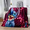 Stitch Printed Anime Fleece Plush Blanket Soft Warm Blanket for Adults and Children Bedroom Sofa Gift  Throw Blanket