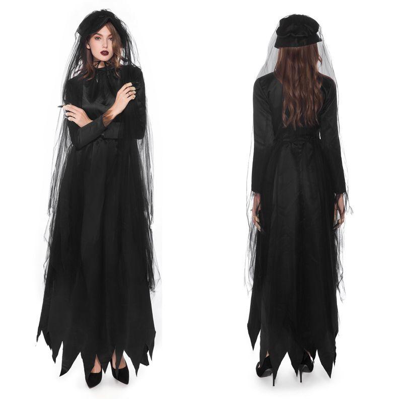 Scary Ghost Bride Halloween Costume With Stunning Veil Ideal For Cosplay Events