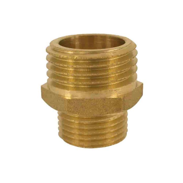 Double Mamelon Laiton Réduit 3/4" x 1" - Raccord Plomberie