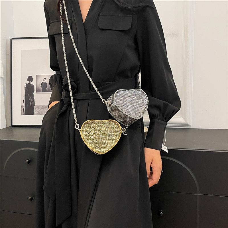 2024 Trendy Women's Heart-Shaped Sequin Crossbody Bag - Mini Coin Purse