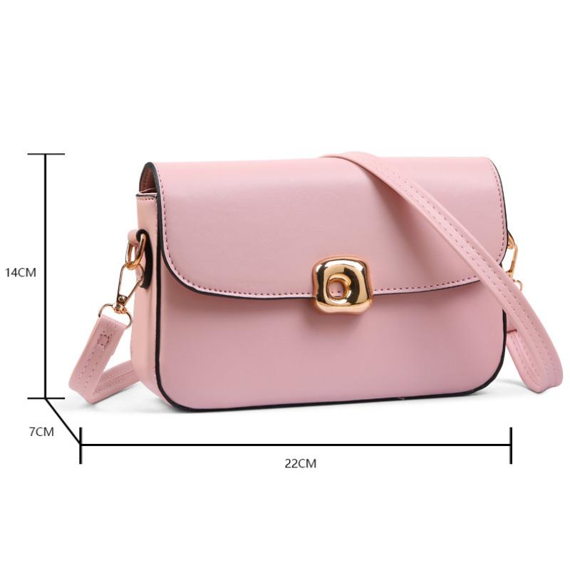 New Simple Flap Shoulder Bag For Women Solid Color PU Leather Small Square Bags Korean Casual Crossbody Bags Female Handbag