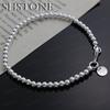 Fashion Elegant 925 Silver 4MM Beads Chain Women Gold Cute Bracelet High Quality Gorgeous Jewelry