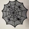 Round Spiders Webs Laces Placemat Soft Polyester Cobwebs Table Mats for Dining Ambiances