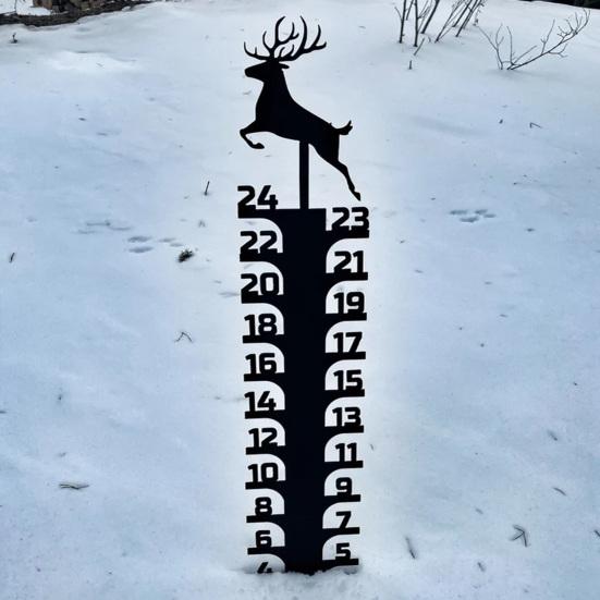 Snow Gauge Outdoor Metal Snowflake Iron Art Snow Gauge Accurate Snowfall Measuring Gauge Windproof Snow Ruler Christmas Yard Lawn Garden Decor