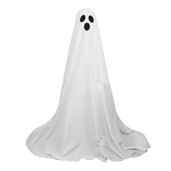 Large Lighted Ghost Halloween Decoration Outdoor Standing Light-up White Ghost with Witch Hat for Home Yard Garden Lawn Porch Decor