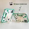 Capa de Silicone Dou Dou Jia Rotativa para iPad com Suporte de Desenho Panda de Bambu