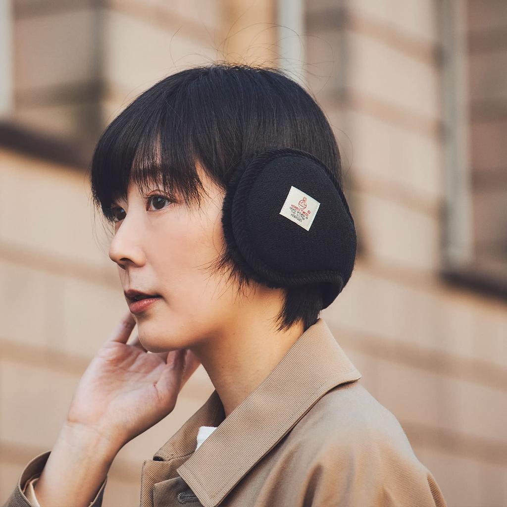 Milagro Harris Tweed Earmuffs and Harris Tweed Perfect as a Christmas Made in (Men's Women's Earmuffs, Brand, Gift, Japan) NT-HT001 (Black)