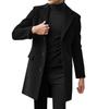 Heren Herfst- en Winter Windbreaker Brits Wollen Jas met Lange Mouwen Mode Trend Jas Pak Single Breasted