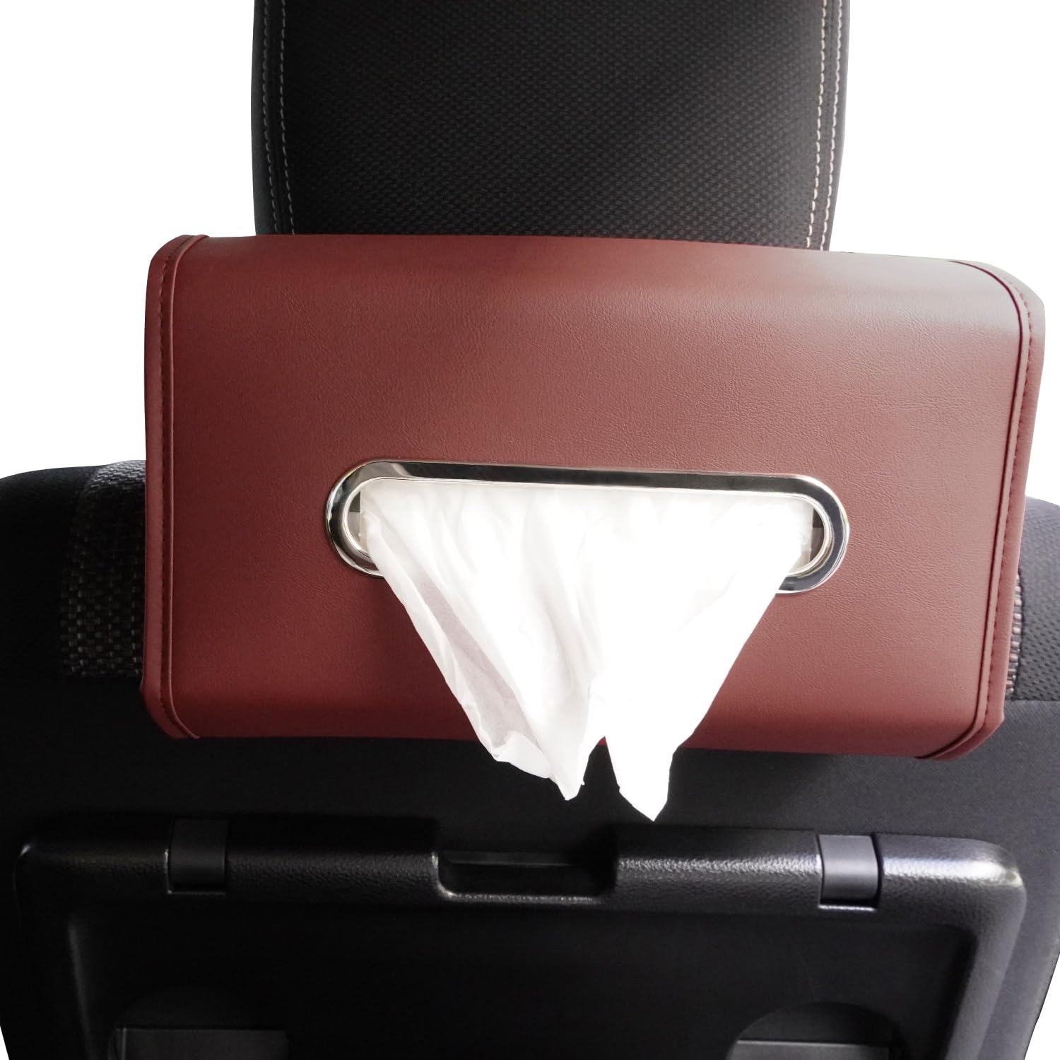 

BOOMIE Car Tissue Holder PU Leather with Car Tissue Headrest Sun 2 Sizes Car Interior Gift [High-Quality Multi-Function Mounting] - Case, Holder,