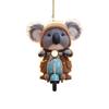 Motorcycle Cute Cartoon Riding Koala Pattern Acrylic Pendant For Car Decoration