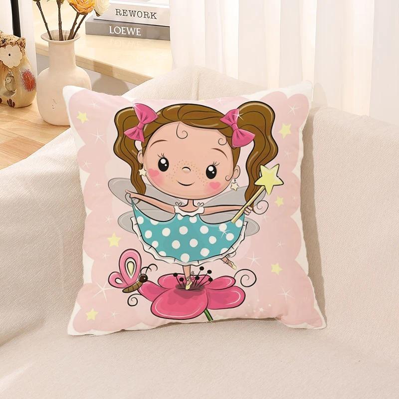 Süßes Mädchen Kleine Prinzessin Bedruckter Kissenbezug Kinderspiel Kinderzimmer Wohnzimmer Sofakissenbezug Heimdeko Geschenk