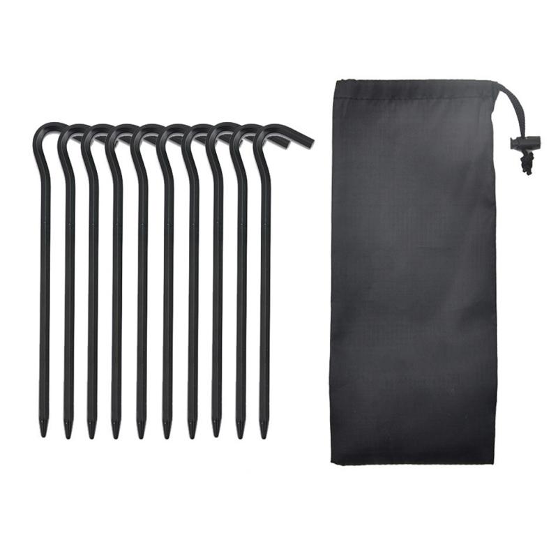 Tent Pegs Aluminum Alloy Ground Nail With Windproof Rope Buckle Set For Hammock Camping Awning
