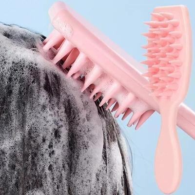 Rozszerzony uchwyt miękki silikonowy szampon masażer do włosów na skórze głowy grzebień do mycia włosów szczotka pod prysznic wanna Spa szczotka do masażu uroda narzędzie do włosów