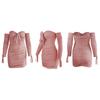 Woman Slim Breathable Hip Skirt Fashion Stitching Solid Color Bandage Long Sleeve Fold Dress