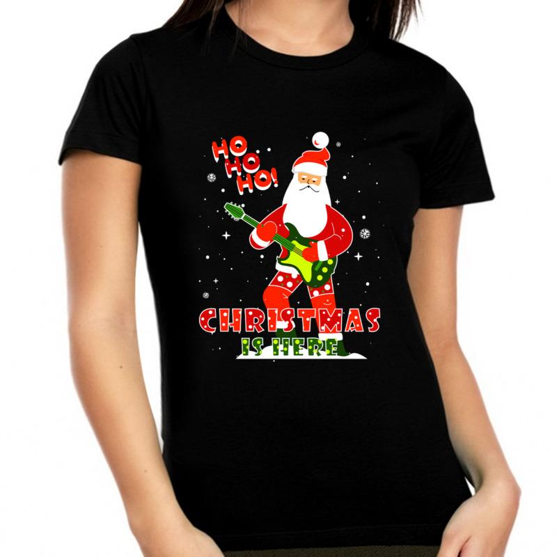 Cute Plus Size Christmas Shirts For Women Rocking TShirt Men Retro