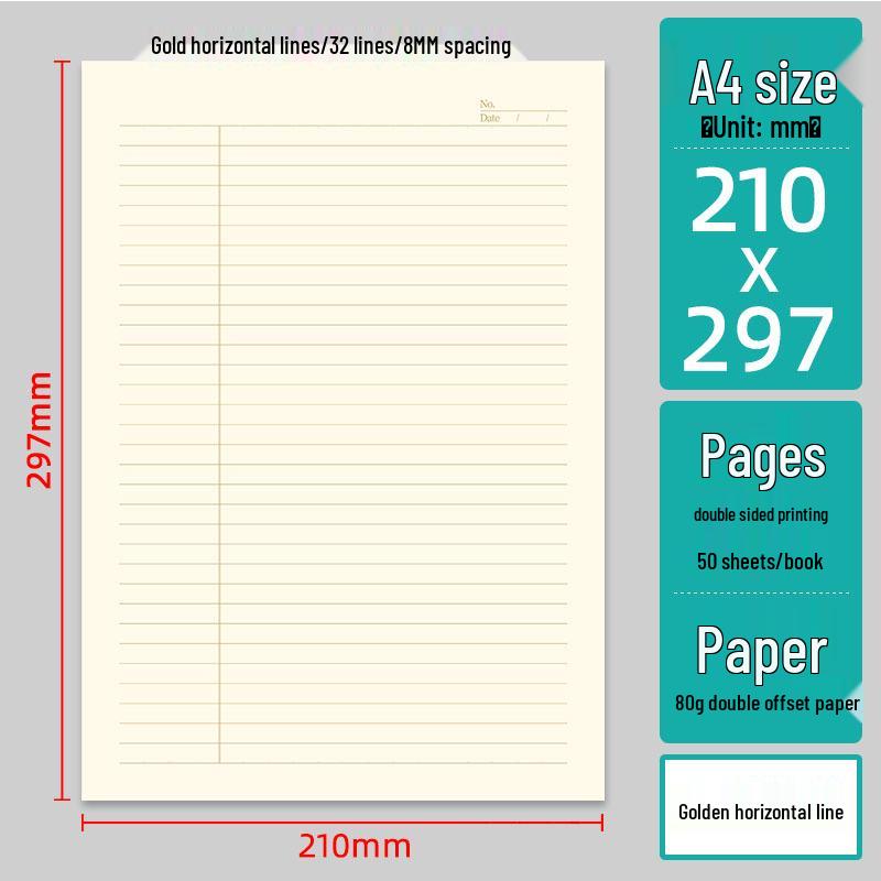 American Style Lined & Grid Paper Draft Pad with Sticky Notes for Homework & Exams