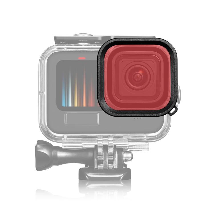 Квадратный корпус PULUZ Фильтр-линза для дайвинга (цветной) для GoPro HERO13 Black /12 Black /11 Black /10 Black /9 Black, Только для водонепроницаемого кейса PU527 розовый