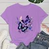 (Premium T-shirt)Hot Sales Flowers Butterfly T Shirts Women Summer Cool Short Sleeves Personality Harajuku T-Shirt