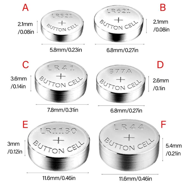 Pack Of 10 AG0/LR521 AG1/LR621 AG3/LR41 AG4/LR626 AG13/LR144 AG10 Alkaline Button Battery 1.55VCoin Cell For Electronics