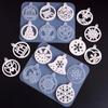DIY Christmas Series Round Silicone Mold Handmade Christmas Tree Bell Snowflake Plaster Resin Jewelry Pendant Craft Molds