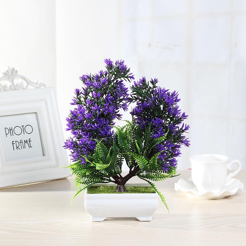 Artificial Plants Potted Bonsai Green Small Tree Plants Fake Flowers Potted Ornaments for Home Garden Decor Party Hotel Decor