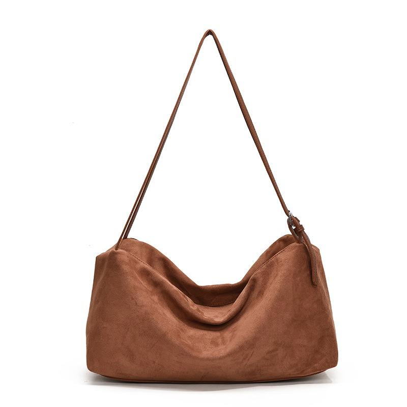 Retro Matte Suede Tote Bag Women's Bag Autumn and Winter New Large-capacity Commuter Bag Underarm Bag Shoulder Bag